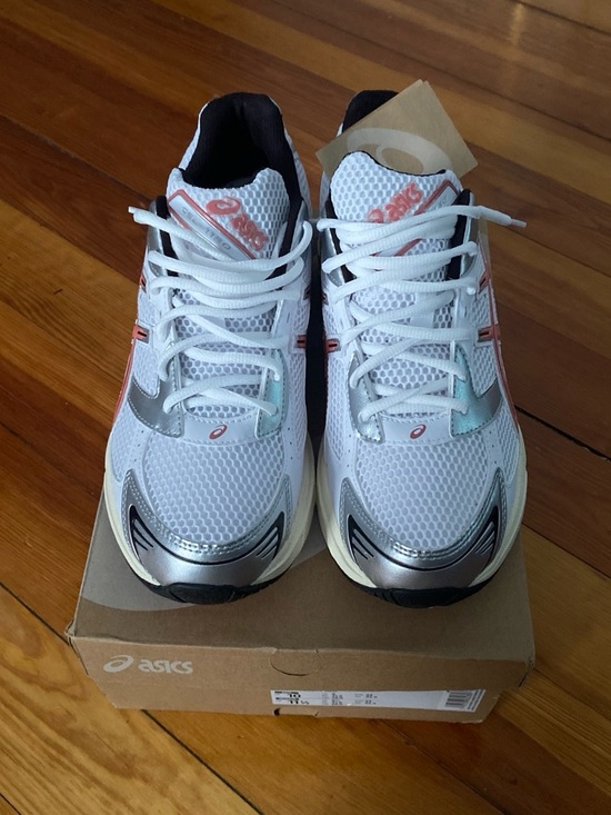 Asics Other - ASICS White Sneakers with Silver and Coral Accents